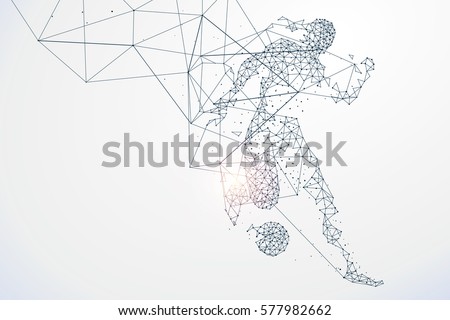 Sports Graphics particles, Network connection turned into, vector illustration.