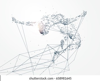 Sports Graphics,Network connection turned into, vector illustration.