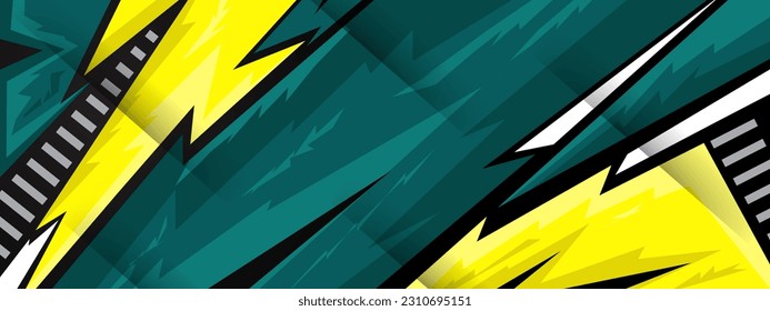 Sports green racing texture background. Car decal wrap design