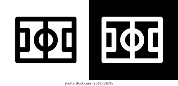 Sports ground icon. Symbol of sport or match, stadium or field. Attribute of game, championship or competition. Venue of tournament.