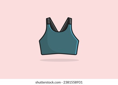 Sports and Gym Bra For Women and Girls Wear vector illustration. Sports and fashion objects icon concept. Girls sports bra vector design with shadow.