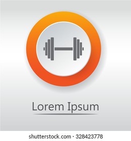 Sports gym equipment. Dumbbell. Classic flat icon. Vector illustration