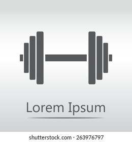 Sports gym equipment. Dumbbell - Vector icon isolated.