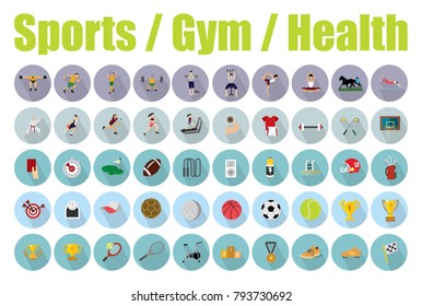 Sports, Gym and Health icons