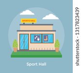 Sports hall flat vector 