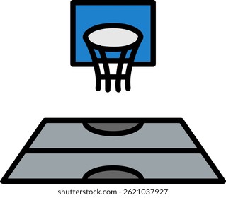 Sports Hall Line Filled Vector Icon Design