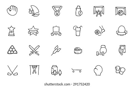 Sports Hand Drawn Doodle Icons 8