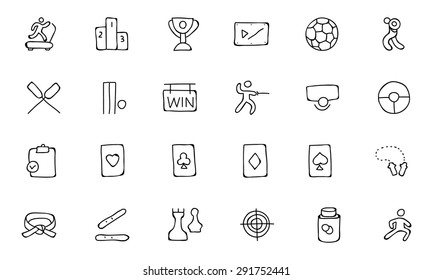 Sports Hand Drawn Doodle Icons