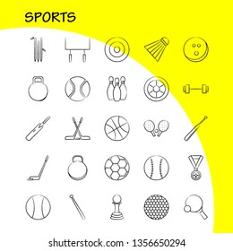 Sports  Hand Drawn Icons Set For Infographics, Mobile UX/UI Kit And Print Design. Include: Wheel, Car, Vehicle, Travel, Flag, Sports Flag, Flags, Eps 10 - Vector