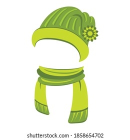 Sports hat and scarf icon. Cartoon of sports hat and scarf vector icon for web design isolated on white background