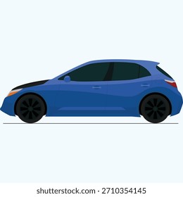 Deportes hatchback vista lateral plana