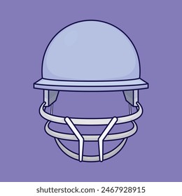 Sports Head protection gear icon. Cricket helmet vector. Baseball headgear icon. Rugby helmet. Cricket helmet protection illustration