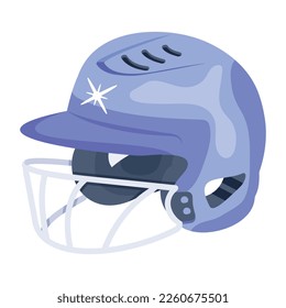 Sports helmet 2d icon design 