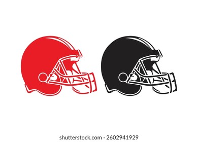 Sports helmet art silhouettes with white background