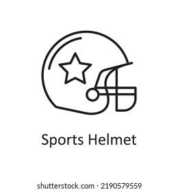 Sports Helmet vector outline Icon Design illustration. Sports And Awards Symbol on White background EPS 10 File