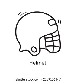 Sports Helmet vector outline Icon Design illustration. Olympic Symbol on White background EPS 10 File