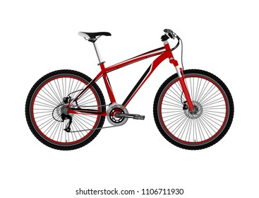 Sports high-speed bike in vector.Mountain bike in vector on white background.Bicycle logo.