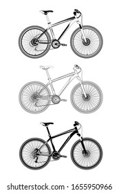 Sports high-speed bike in vector.Mountain bike in vector on white background.Bicycle logo.