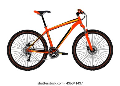 Sports high-speed bike in vector.Mountain bike in vector on white background.Bicycle logo.