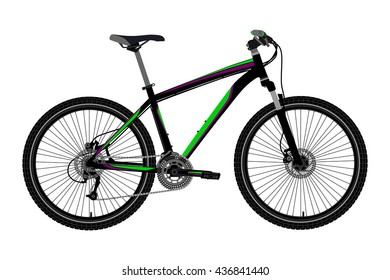 Sports high-speed bike in vector.Mountain bike in vector on white background.Bicycle logo.