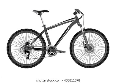 Sports high-speed bike in vector.Mountain bike in vector on white background.Bicycle logo.