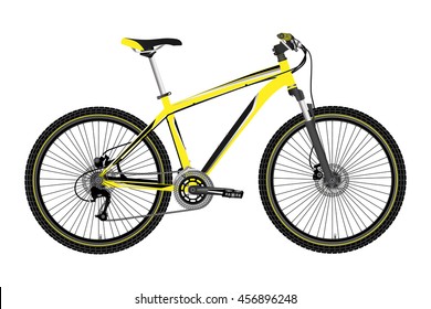 Sports high-speed bike in vector.Mountain bike in vector on white background.Bicycle logo.