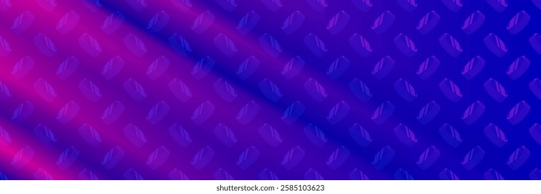 Sports horizontal background. Seamless pattern with hockey pucks. Rich shades of pink and blue. Equipment for playing hockey. Vector illustration. 