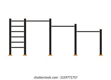Icono de barra horizontal de deportes. Complejo deportivo para una zona de juegos en la calle. Silueta de color. Vista frontal. Ilustración gráfica plana vectorial simple. Objeto aislado sobre un fondo blanco. Aislar.