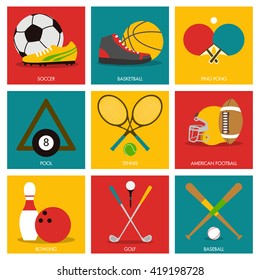 Sports icon in flat design style