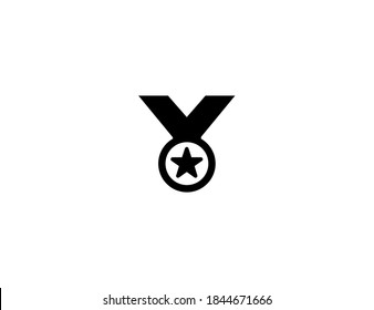 Sports medal vector icon. Isolated medal, award illustration