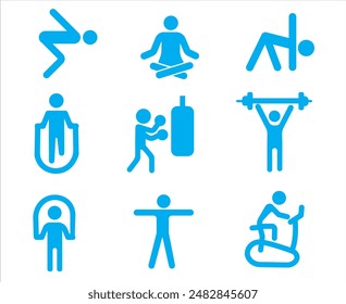 Sports icon pictogram set. Sport icons, sport pictograms vector illustration