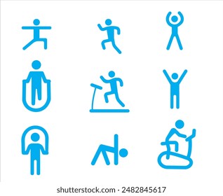 Sports icon pictogram set. Sport icons, sport pictograms vector illustration