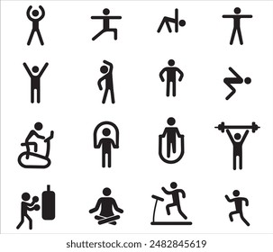 Sports icon pictogram set. Sport icons, sport pictograms vector illustration