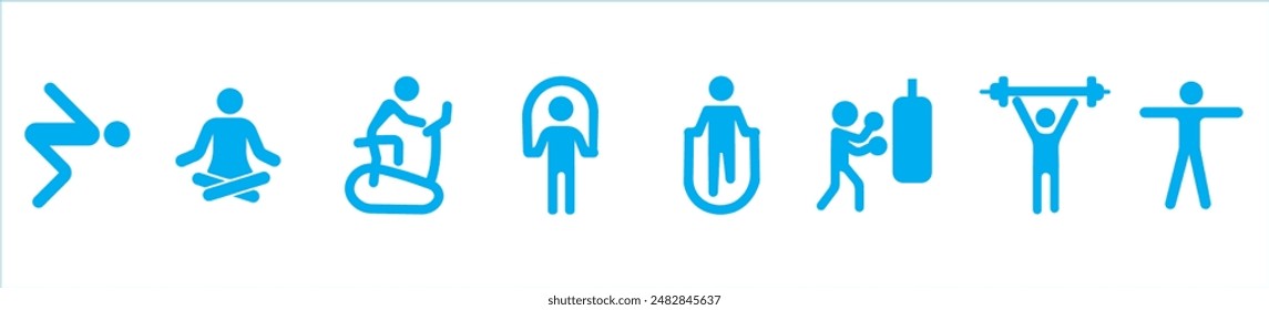 Sports icon pictogram set. Sport icons, sport pictograms vector illustration
