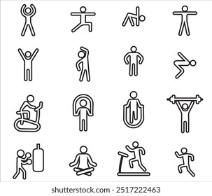 Sports icon pictogram set. Sport icons, sport pictograms vector illustration