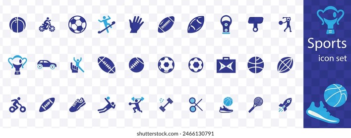 Sports icon set. Containing football, basketball, trophy, competition
 
