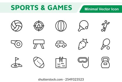 Sports Icon Set. A dynamic collection of vibrant icons representing various sports and activities, perfect for enhancing apps, websites, and marketing materials.