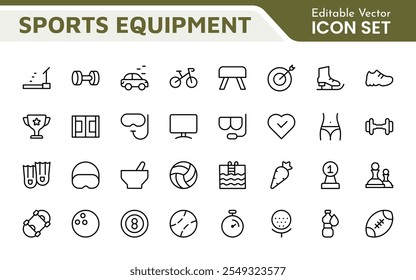 Sports Icon Set. A dynamic collection of vibrant icons representing various sports and activities, perfect for enhancing apps, websites, and marketing materials.