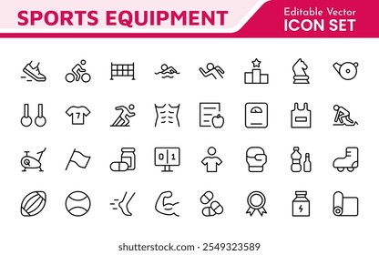 Sports Icon Set. A dynamic collection of vibrant icons representing various sports and activities, perfect for enhancing apps, websites, and marketing materials.