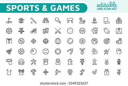 Sports Icon Set. A dynamic collection of vibrant icons representing various sports and activities, perfect for enhancing apps, websites, and marketing materials.