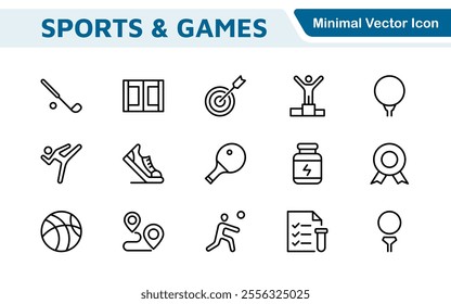Sports Icon Set. A dynamic collection of vibrant icons representing various sports and activities, perfect for enhancing apps, websites, and marketing materials.