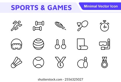 Sports Icon Set. A dynamic collection of vibrant icons representing various sports and activities, perfect for enhancing apps, websites, and marketing materials.