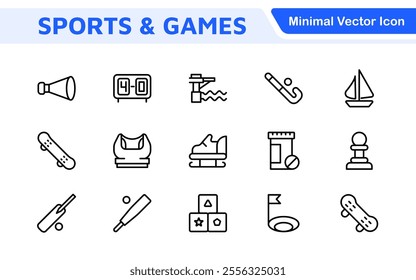 Sports Icon Set. A dynamic collection of vibrant icons representing various sports and activities, perfect for enhancing apps, websites, and marketing materials.