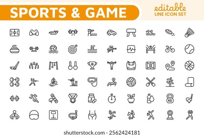 Sports Icon Set. A dynamic collection of vibrant icons representing various sports and activities, perfect for enhancing apps, websites, and marketing materials.