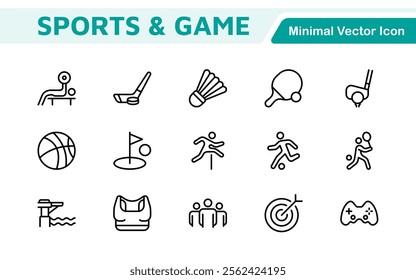 Sports Icon Set. A dynamic collection of vibrant icons representing various sports and activities, perfect for enhancing apps, websites, and marketing materials.