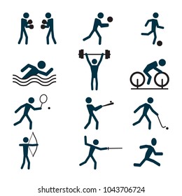 Sport Pictogram Icon Set 02 Track Stock Vector (Royalty Free) 113313016