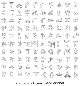 Sports icon set. Shapes Sports, Sports icon collection, Active lifestyle people and icon set, runners active lifestyle icons.