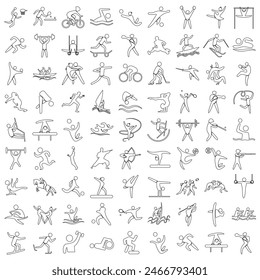 Sports icon set. Shapes Sports, Sports icon collection, Active lifestyle people and icon set, runners active lifestyle icons.