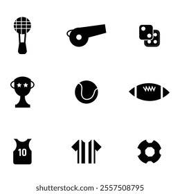 sports icon set symbol outline design 