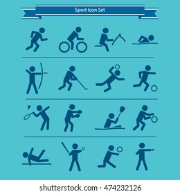 Sports icon set. Vector.
